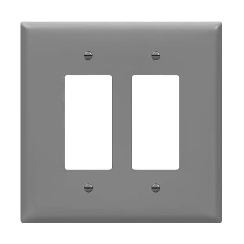 Enerlites 2-Gang Over-Size Wall Plate, Decora/GFCI, Gray