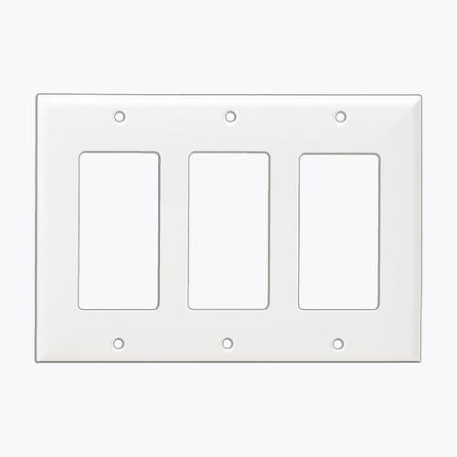 Enerlites 3-Gang Mid-Size Wall Plate, Decora/GFCI, Ivory