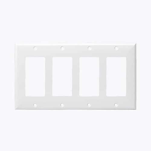 Enerlites Almond Colored 4-Gang Decorator/GFCI Plastic Wall plates