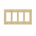 Enerlites 4-Gang Decorator & GFCI Switch Wall Plate, Polycarbonate, Light Almond