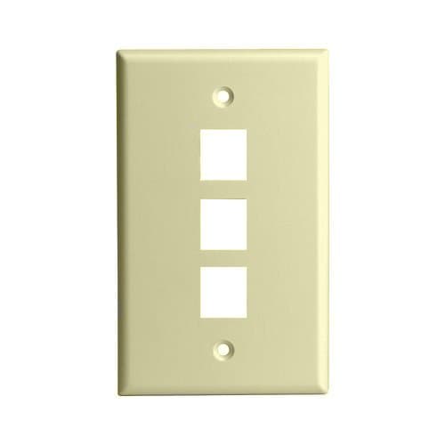 Enerlites Ivory Colored 1-Gang 3-Port Multimedia Face Plates