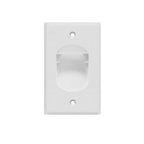 Enerlites Single-Gang Recessed Cable Wall Plate, White