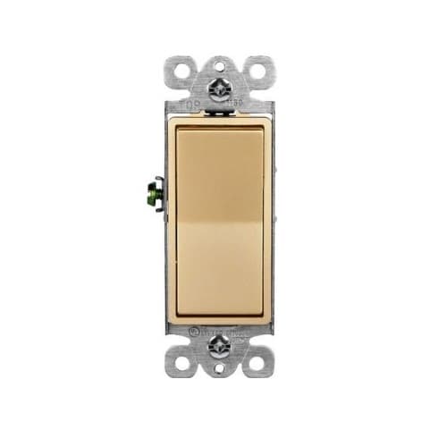 Enerlites Premium Decorator Switch, 3-Way, 15A, 120V-277V, Gold