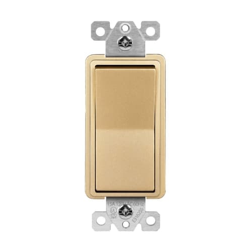 Enerlites 15A Residential Grade Decora Switch, 4-Way, 120V-277V, Gold