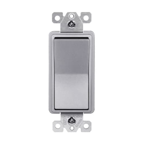 Enerlites 15A Residential Grade Decora Switch, 4-Way, 120V-277V, Silver