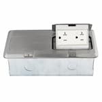 Enerlites 2-Gang Pop-Up Floor Box with 20A Tamper & Weather Resistant Decora Receptacles