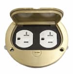 Enerlites 4in Dia. Round Flip Lid Cover Plate with 20A Duplex Tamper & Weather Resistant Receptacle