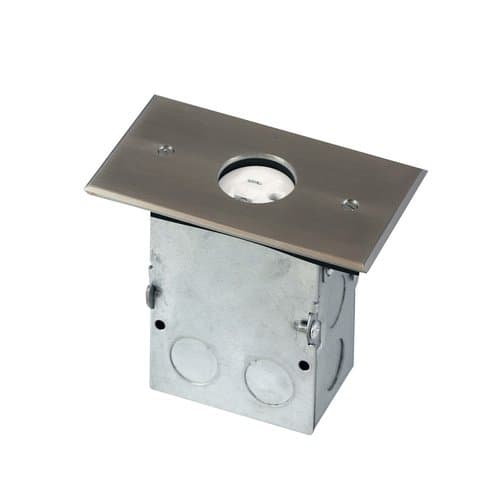 Enerlites Stainless Steel 1-Gang Floor Box with 20A TRWR Single Receptacle