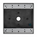 Enerlites 2-Gang Weatherproof Box w/ (5) 3/4-in Holes, Gray