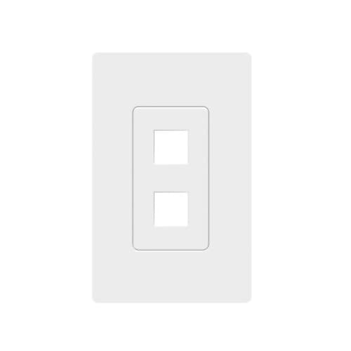 Enerlites 1-Gang 2-Port Decorator Keystone Wall Plate, Screwless, Polycarbonate