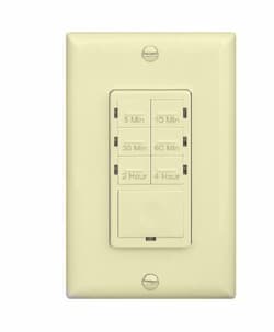 Enerlites Ivory 4 Hour In-Wall Preset Timer Switch w/ Wall Plates