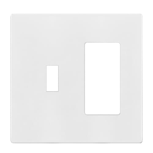 Enerlites 1-Gang Combination Wall Plate, Toggle/Decora, Screwless, White