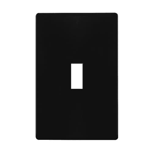 Enerlites 1-Gang Standard Wall Plate, Toggle, Screwless, Black