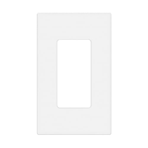 Enerlites 1-Gang Mid-Size Antimicrobial Wall Plate, Decora, Screwless, White