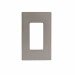 Enerlites 1-Gang Decorator Wall Plate, Screwless, Polycarbonate, Nickel