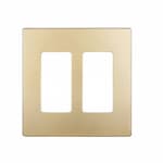 Enerlites 2-Gang Decorator Wall Plate, Screwless, Polycarbonate, Gold