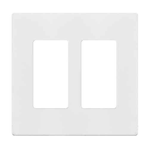 Enerlites 2-Gang Mid-Size Antimicrobial Wall Plate, Decora, Screwless, White