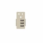 Enerlites 5.8A USB Outlet Module Replacement w/ 20A Receptacle, Light Almond