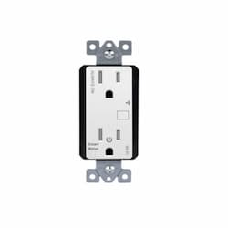 WiFi-Enabled Duplex Receptacle w/ Energy Metering, Light Almond