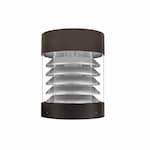 EnVision 12-22W Round Bollard Head, Flat, Louver, 120V-277V, Selectable CCT, BL