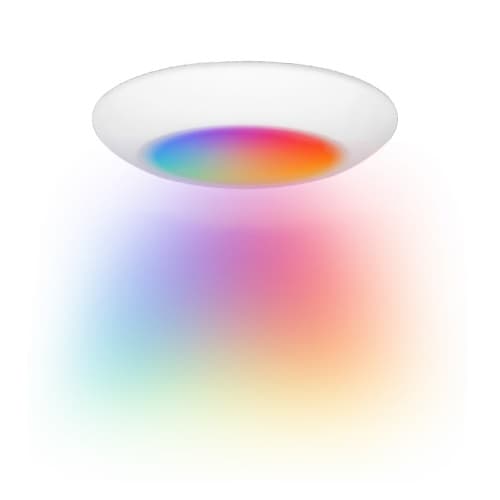 EnVision 6-in 15W Cusp Disk Surface Mount, 120V, Selectable CCT + RGB, White