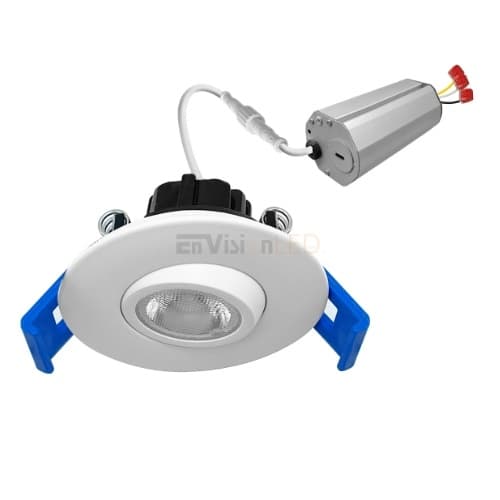 EnVision 2-in 5W SnapTrim Downlight, Gimbal, Round, 500 lm, 120V, 3000K, White