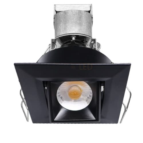 EnVision 1-in 6W LED Mini Downlight, Gimbal, Square, 550 lm, 12V, 3000K, Black