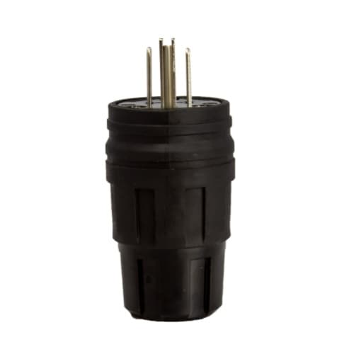 Ericson 5-15 NEMA Plug, Perma-Grip, 2P/3W, 1 Ph, 125V, Small, Black