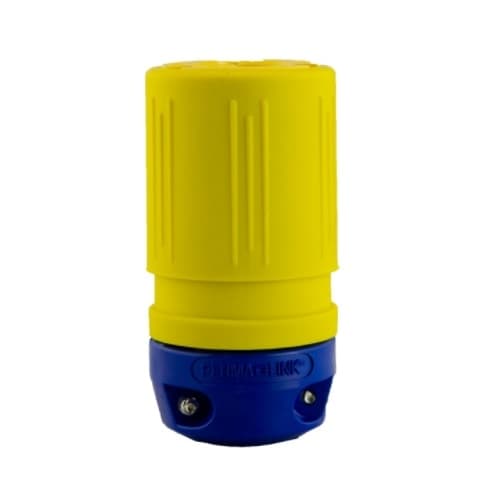 Ericson NEMA Connector, Perma-Link, 2P/3W, 1 Ph, 15A, 250V, Small, Yellow