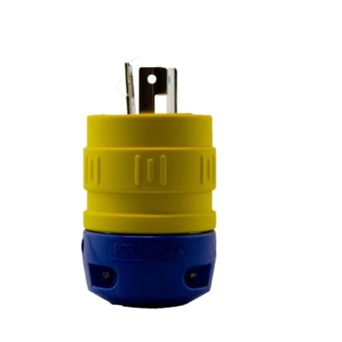 Ericson Perma-Link Plug, 3P/3W, 1 Ph, 20A, 125V-250V, Medium, Yellow