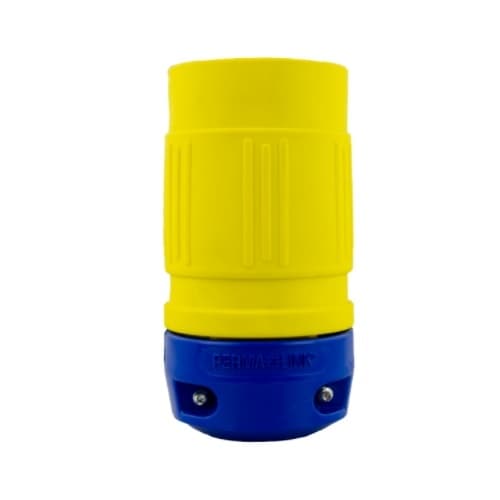 Ericson NEMA Connector, Perma-Link, 2P/3W, 1 Ph, 20A, 277V, Medium, Yellow