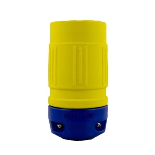 Ericson NEMA Connector, Perma-Link, 2P/3W, 1 Ph, 30A, 125V, Medium, Yellow