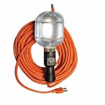 Ericson 25-ft 100W Handlamp, 5-15P Plug, Molded 5-15 Side Outlet, SJTW, 16/3 