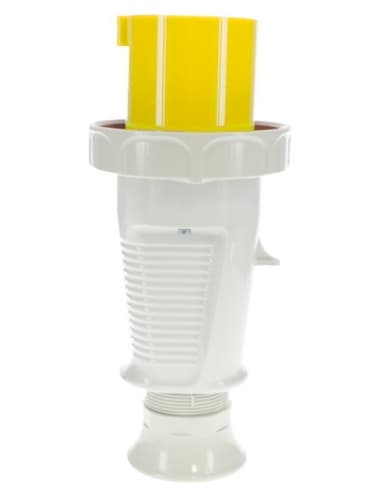 Ericson 20A Pin & Sleeve Plug, Splash Proof, 1 Ph, 2P/3W, 125V, Yellow & Gray