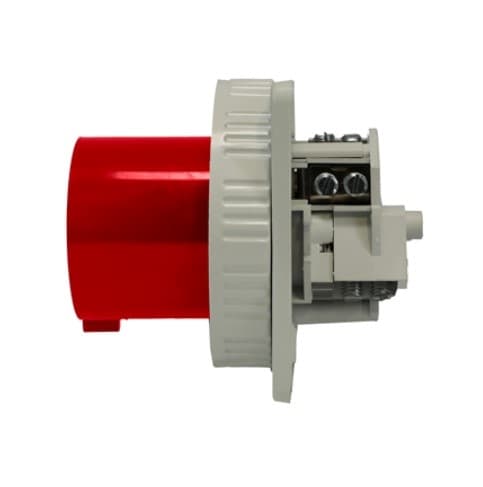 Ericson 30A Pin & Sleeve Straight Inlet, 3 Ph, 4P/5W, 277V/480V, Red & Gray