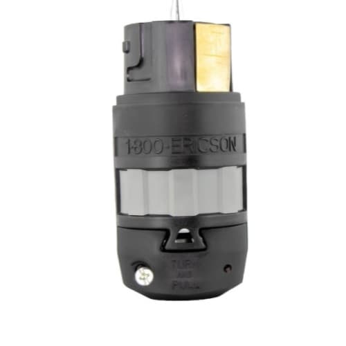 Ericson 8264 CMRCL Connector, CA Style, Locking, 1PH, 2P/3W, 250V, 50A, Black