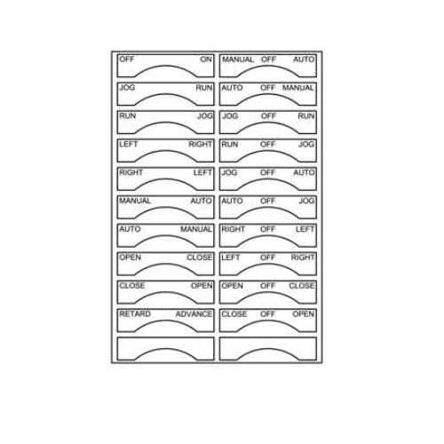 Ericson Labels for Pendant Station, Selector Switches