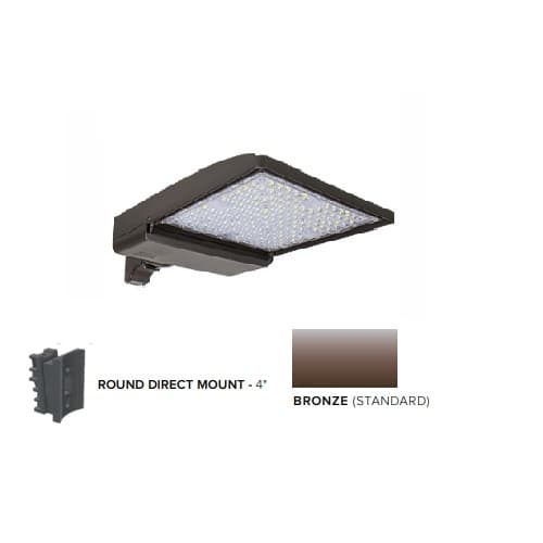 ESL Vision 320W LED Shoebox Area Light, 4" Round Pole Mount, 480V, 0-10V Dim, 46260lm, 4000K, Bronze