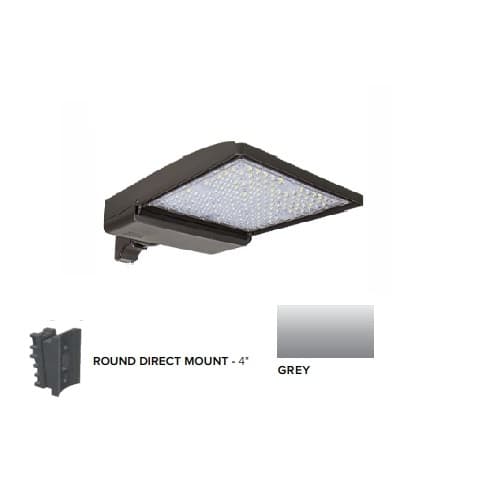 ESL Vision 320W LED Shoebox Area Light, 4" Round Pole Mount, 480V, 0-10V Dim, 46260 lm, 4000K, Grey