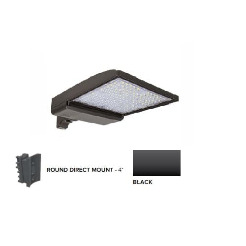 ESL Vision 320W LED Shoebox Area Light w/ 4" Round Pole Mount, 0-10V Dim, 48643 lm, 5000K, Black