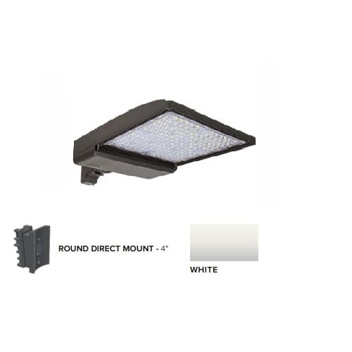 ESL Vision 320W LED Shoebox Area Light, 4" Round Pole Mount, 480V, 0-10V Dim, 48643 lm, 5000K, White