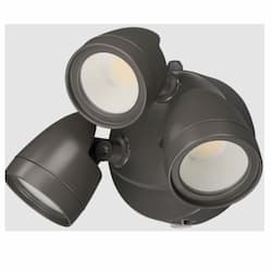 42W LED Security Light, 3-Head, 1800-3600 lm, 4000K, Bronze