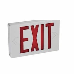 ETi Lighting 2.2W Red LED Exit Sign, Ballast Bypass, 4.2 lm, 120V-277V, 6500K, White