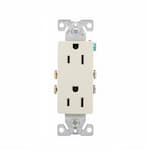 Eaton Wiring 15 Amp Decora Receptacle, Duplex, Auto Ground, Almond