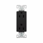 Eaton Wiring 15 Amp Decora Receptacle, Duplex, Auto Ground, Black