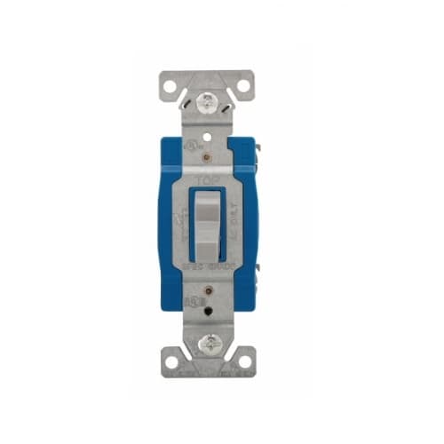 Eaton Wiring 15 Amp 3-Way Toggle Switch, Single-Pole, #14-10 AWG, 120-277V, Gray