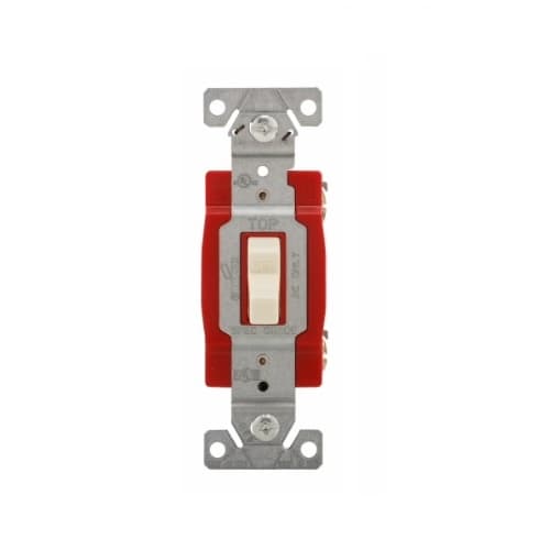 Eaton Wiring 20 Amp Single-Pole Toggle Switch, #14-10 AWG, 120-277V, Almond