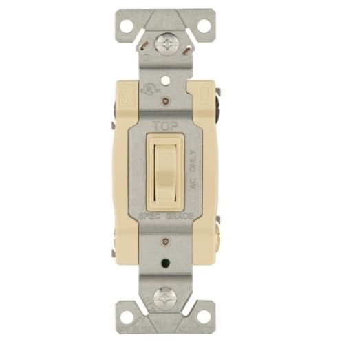 Eaton Wiring 15 Amp Toggle Switch, 4-Way, Ground, 14-10 AWG, 120V, Ivory