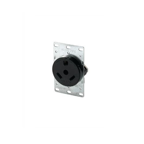 Eaton Wiring 30 Amp Dryer Outlet w/o Screws, 2-Pole, 3-Wire, #14 to 10 AWG, 125V, Brown