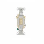 Eaton Wiring 15 Amp Framed Toggle Switch, Auto-Ground, 3-Way, #14-10 AWG, 120V, Ivory